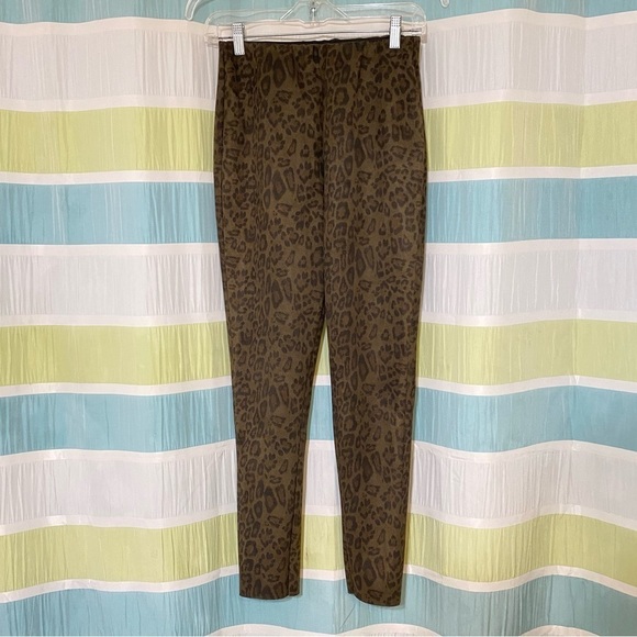 Zara Leopard Faux Suede Leggings Sz Medium - Picture 7 of 7